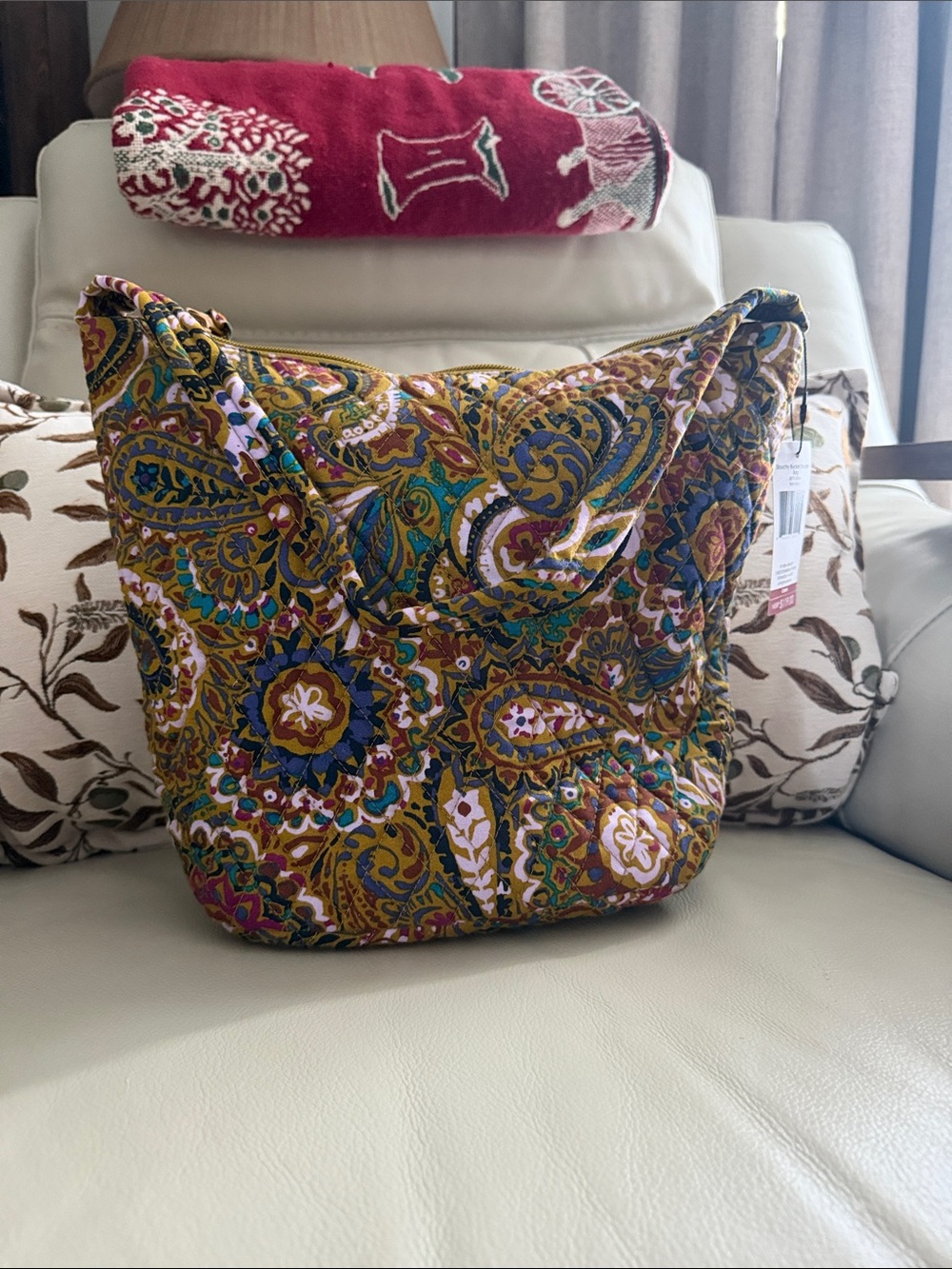 Quilted Paisley Shoulder Bag - Multicolor